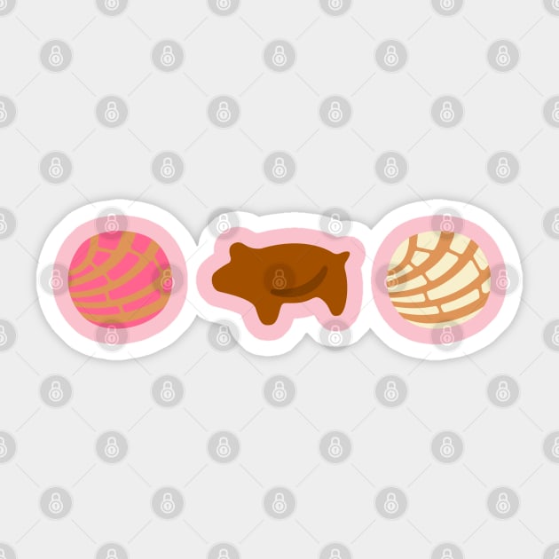 Mexican conchas and cochinito pan dulce design Sticker by kuallidesigns